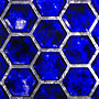 honeycomb blue silver